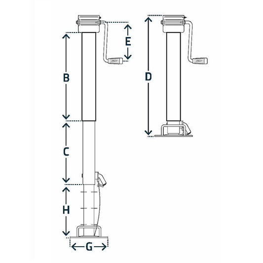 Side Winding Parking / Lifting Jacks – Type DG 3SF