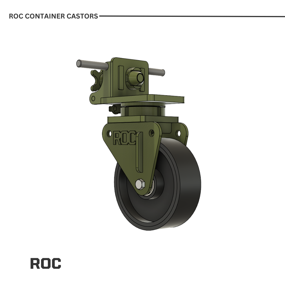 ROC Shipping Container Castors 20,000kg wheel on a white background