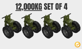 Rough Terrain Container Castors – 12,000kg Capacity (Set of 4) Side Lock