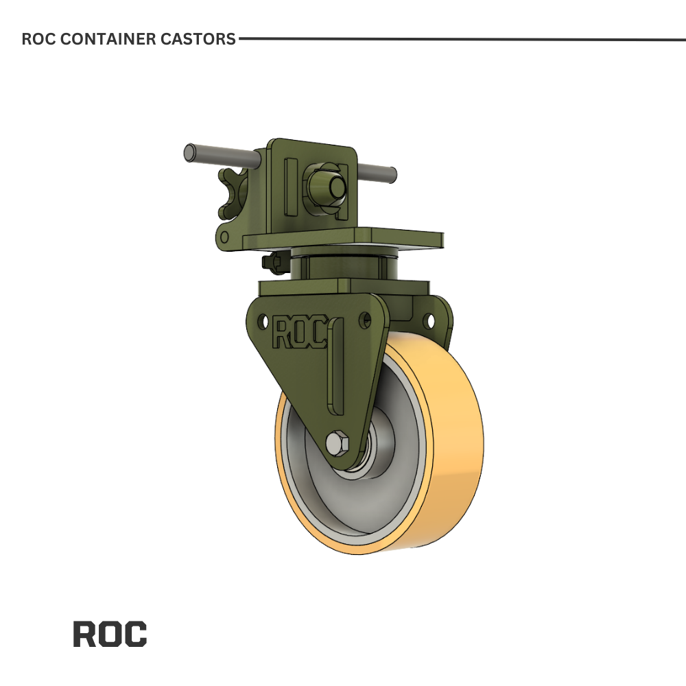 ROC container caster wheel on a white background