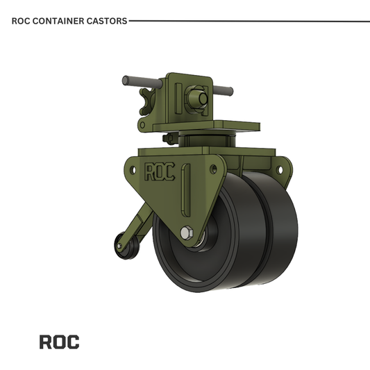 Shipping Container Castors 40,000kg on a white background