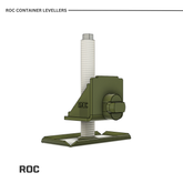 Green ROC container leveller on a white background