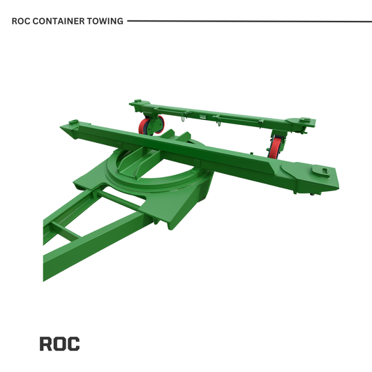 Green Shipping Container Towing Skate on a white background with 'ROC' branding.